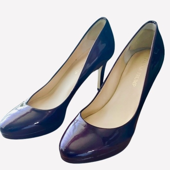 Nordstrom 7.5 Purple Patent Leather Ivanka Trump Platform Heels - Picture 2 of 10
